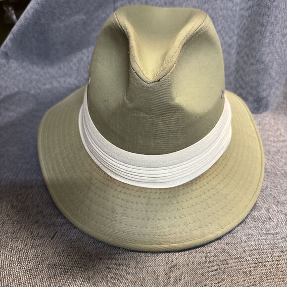 Mens Large Dorfman Pacific Hat, Cap, Headwear Fedora Size 7 1/4-3/8 green White - Picture 3 of 13